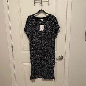 LuLaRoe Black and White Chelsea Midi Dress